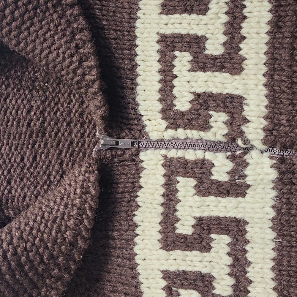 Vintage Native Cowichan Wool Cardigan Sweater - Picture 3 of 5